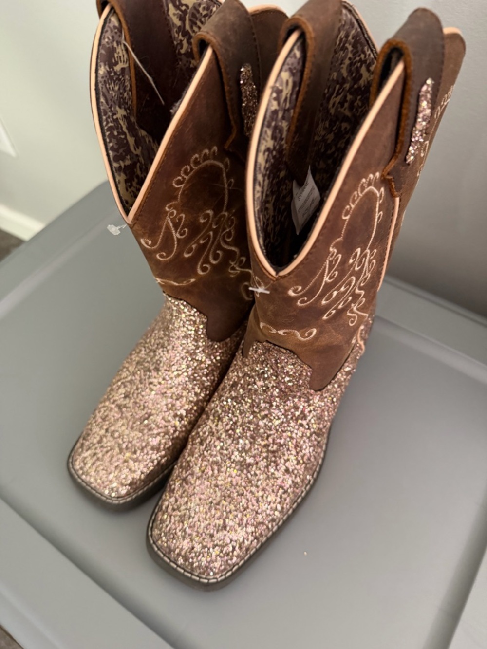 Shyanne Brown Glitter Western Boots